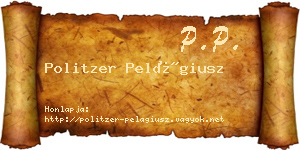 Politzer Pelágiusz névjegykártya